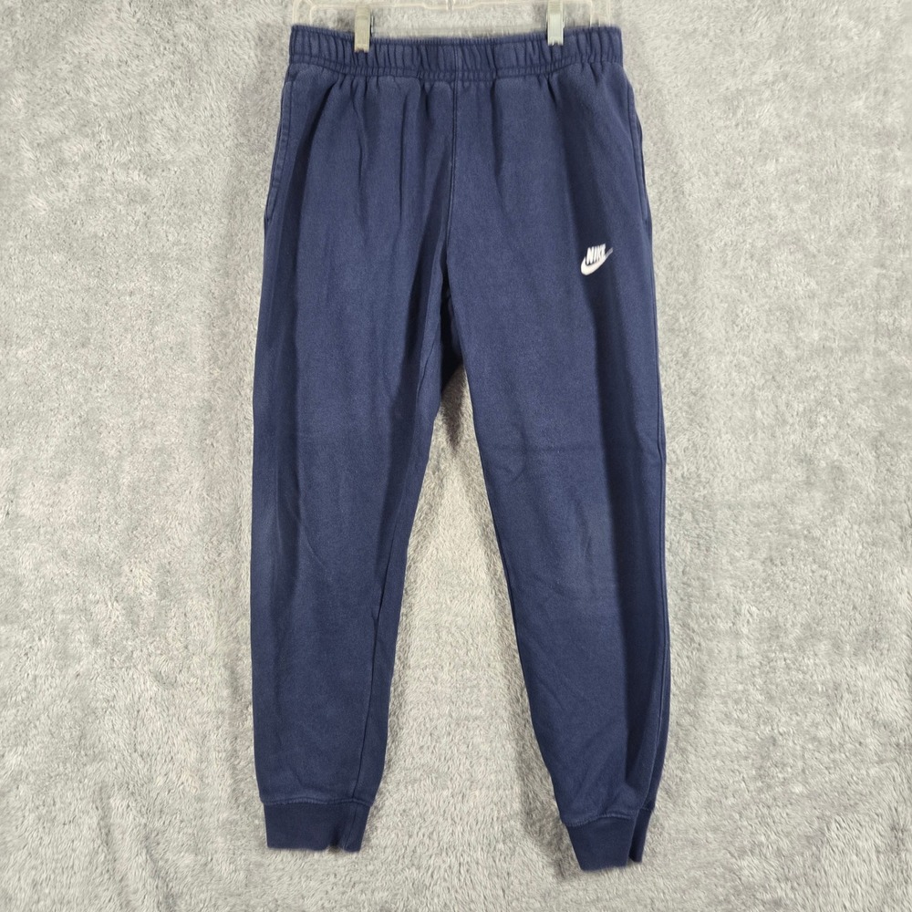 Nike Mens Club Fleece Joggers Navy Blue Sweatpants BV2671-410 Size Medium